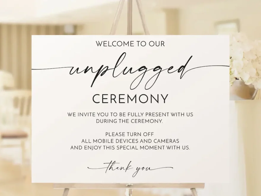 Unplugged Ceremony Schild Vorlage Printable Unplugged