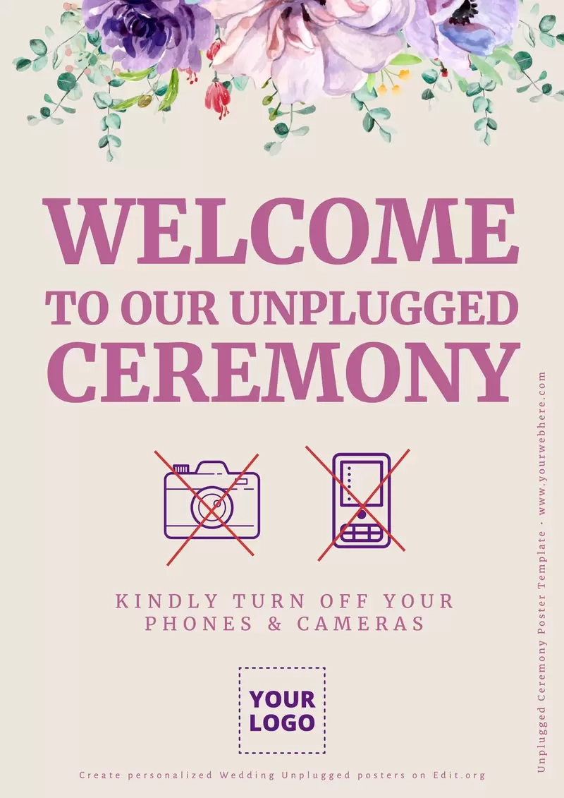 Unplugged Ceremony Sign Printable