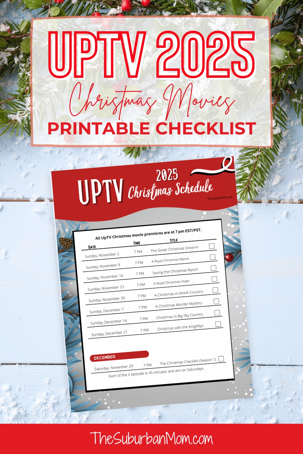 UPtv Christmas Movie 2025 Schedule Checklist Free Printable TheSuburbanMom UPtv Christmas Movie 2025 Schedule Checklist Free Printable TheSuburbanMom