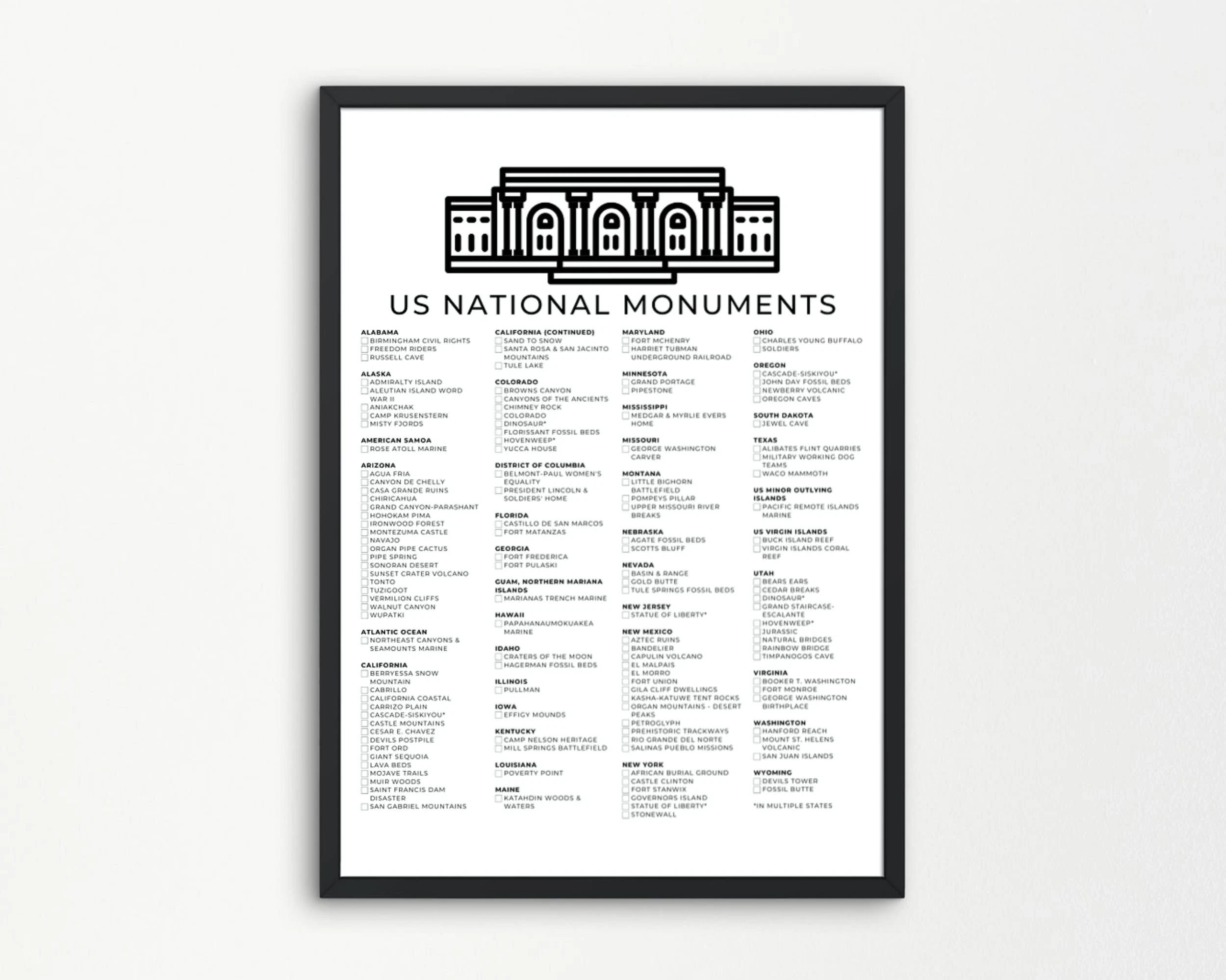Printable List Of National Monuments Printable List Of National Monuments