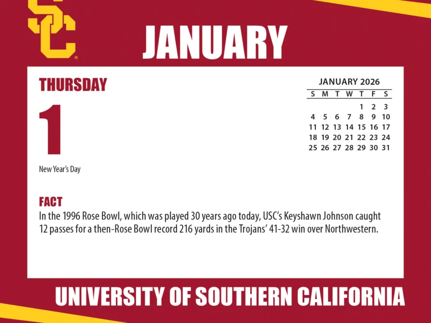USC Trojans 2026 Box Calendar