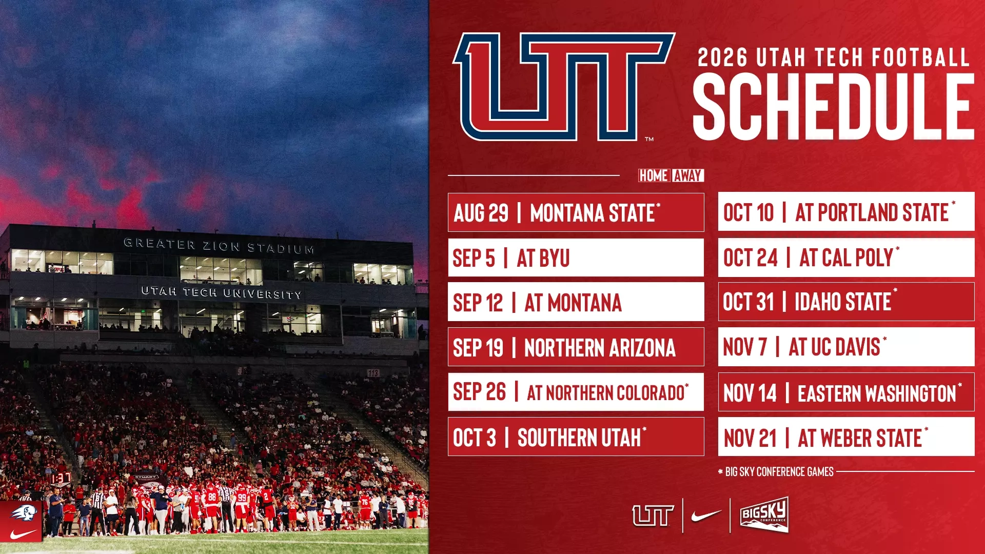 Utah Tech Athletics Announces 2026 Football Schedule Utah Tech University Athletics