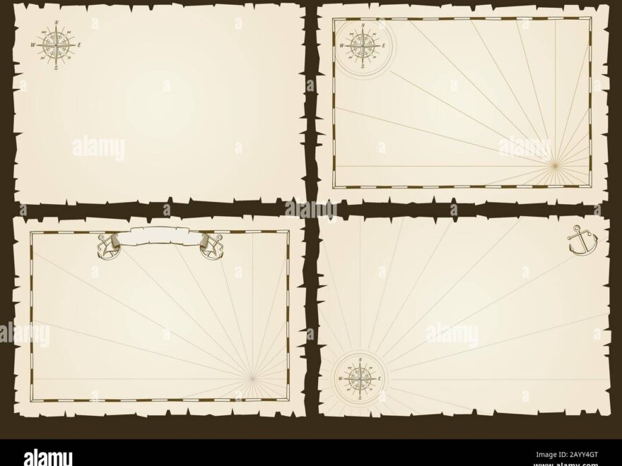 Vintage Leere Piratenparty Einladung Vector Retro Karte Vorlagen
