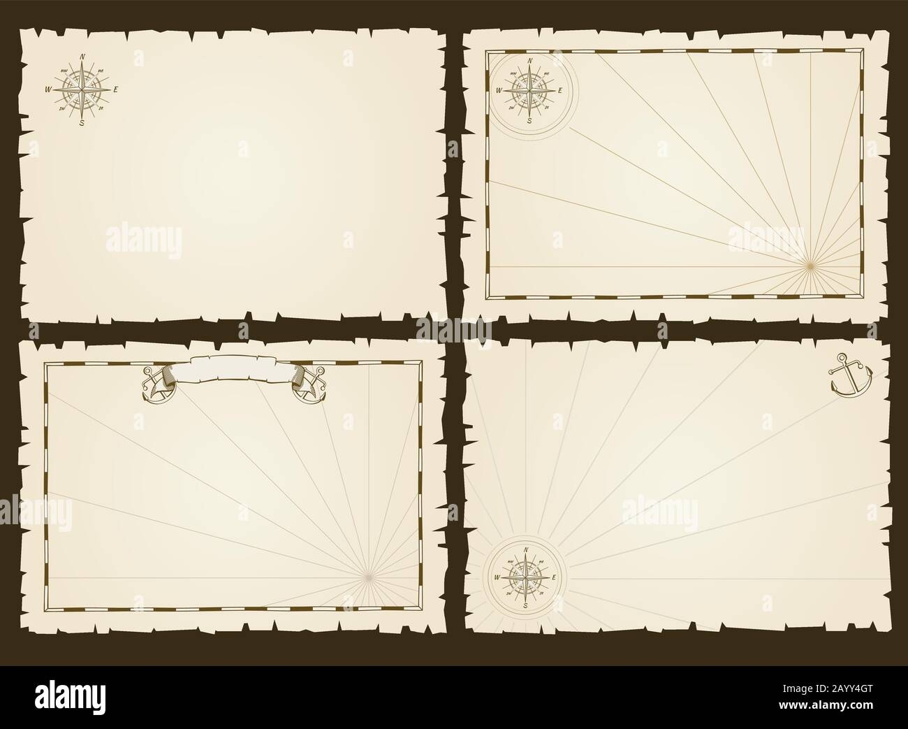 Vintage Leere Piratenparty Einladung Vector Retro Karte Vorlagen 