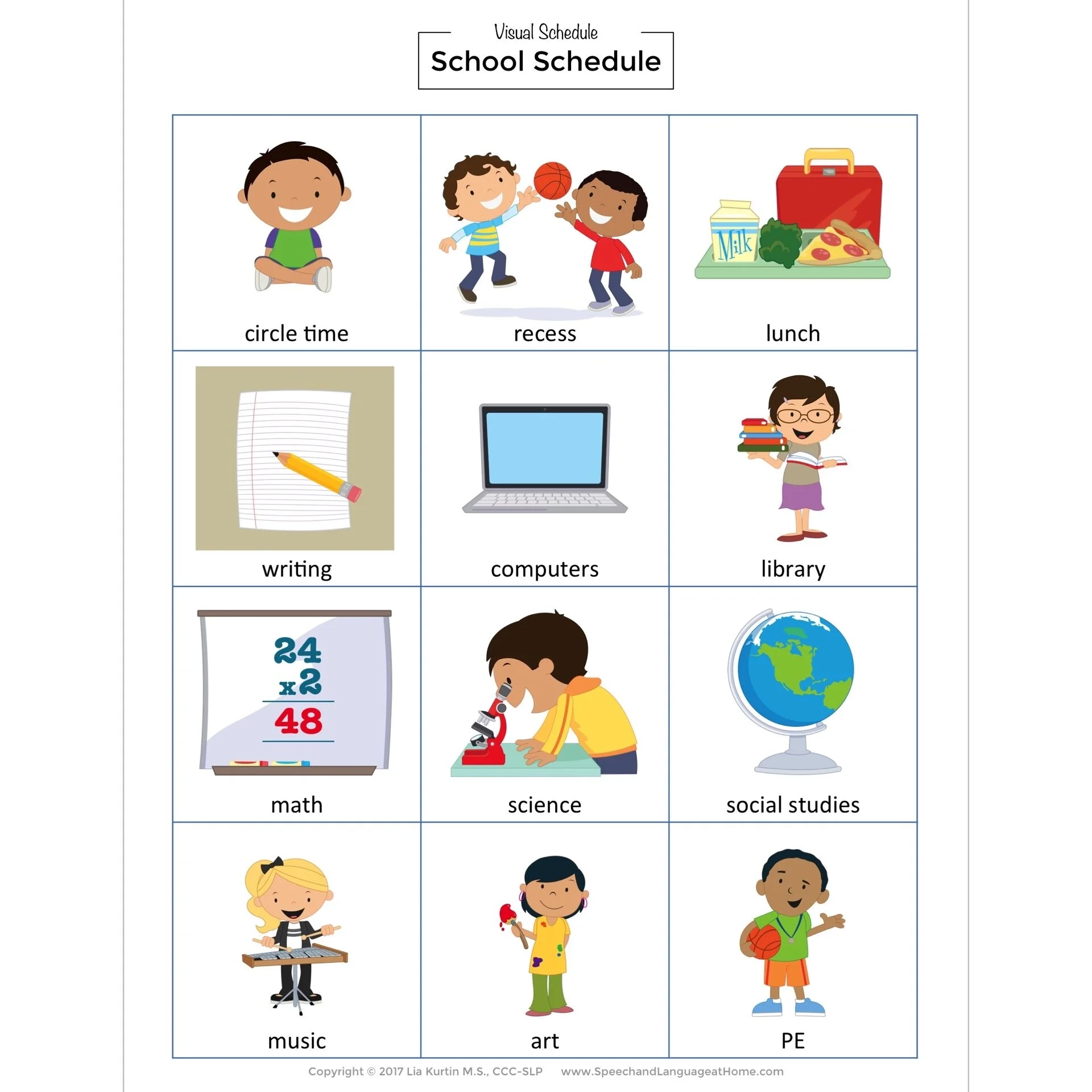 Visual Schedule For Toddlers Printable