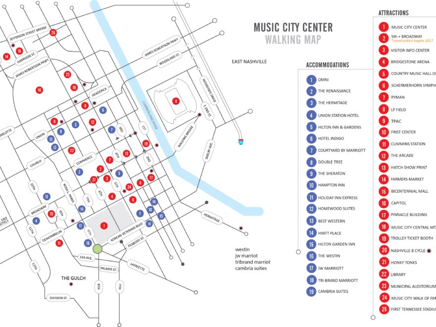 Walking Map Nashvillemusiccitycenter