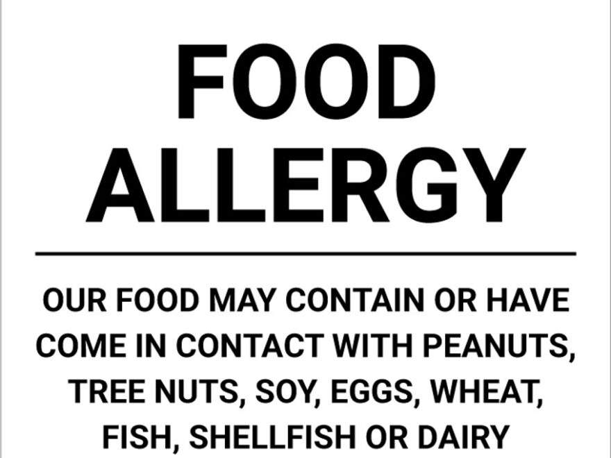 Warning Food Allergy Please Speak To Your Server If You Have Any Concerns Portrait Wall Sign