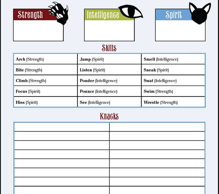 Warriors Adventure Game Character Sheet By PokemonGirl42 On DeviantArt