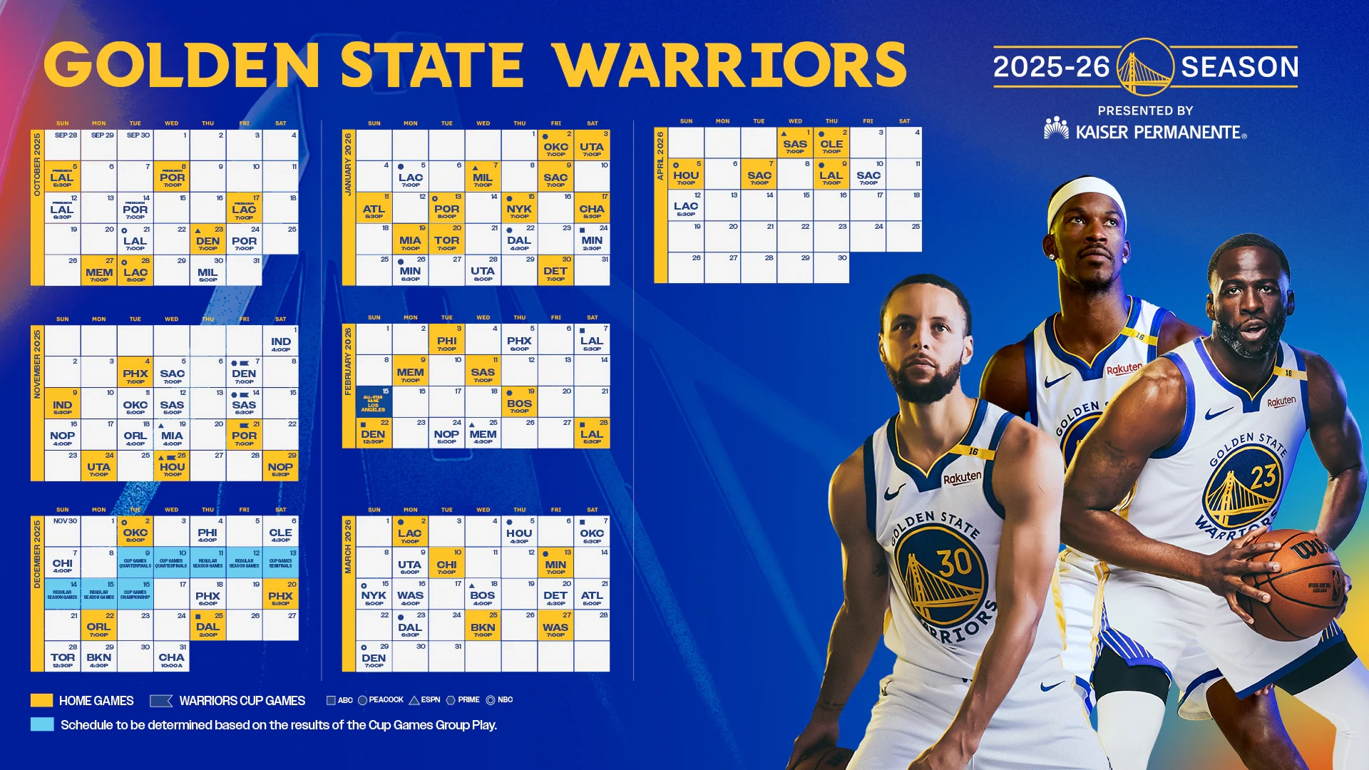 Printable Warriors Schedule 2025-26 Printable Warriors Schedule 2025-26