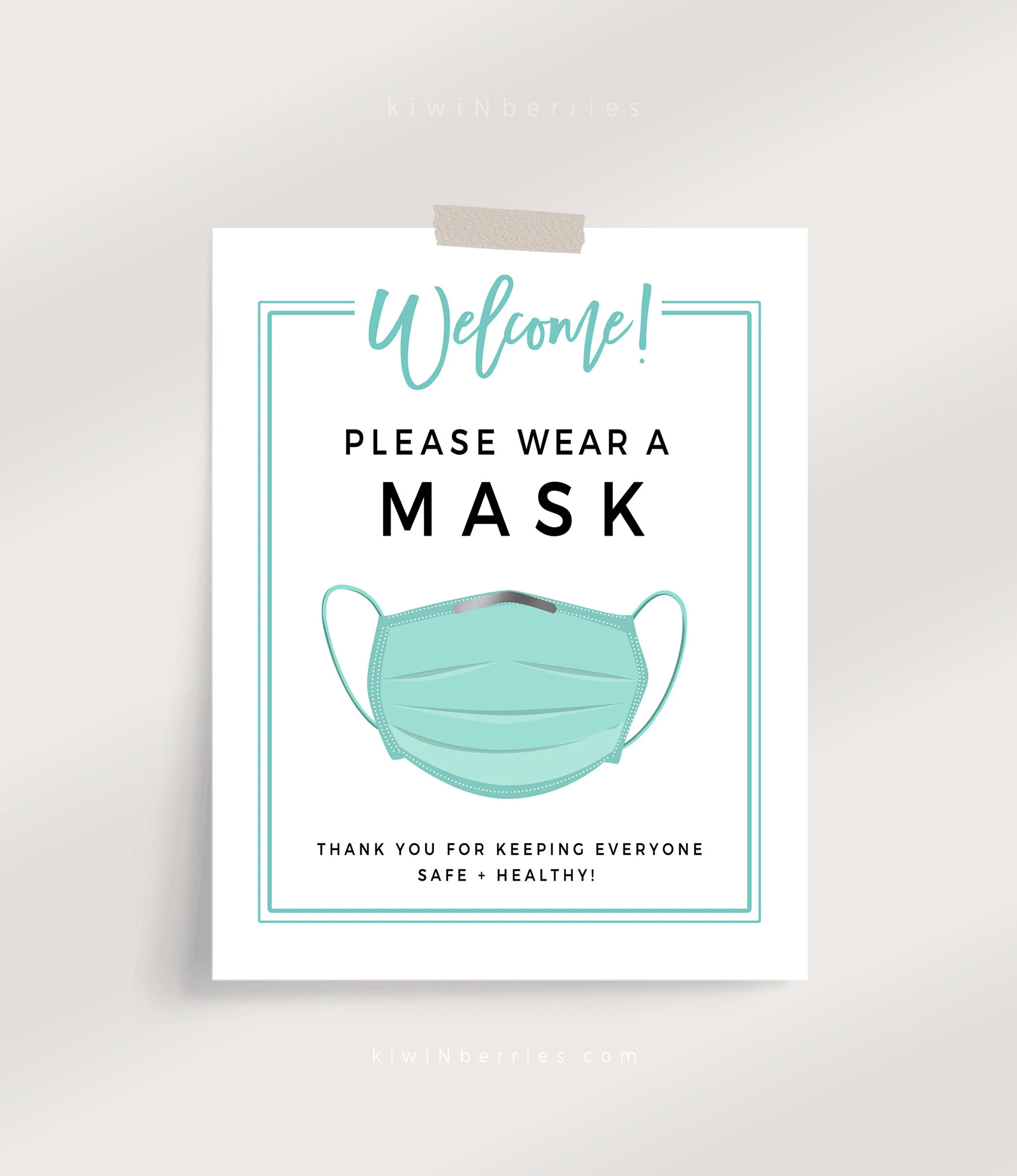 Wearing Mask Sign Printable