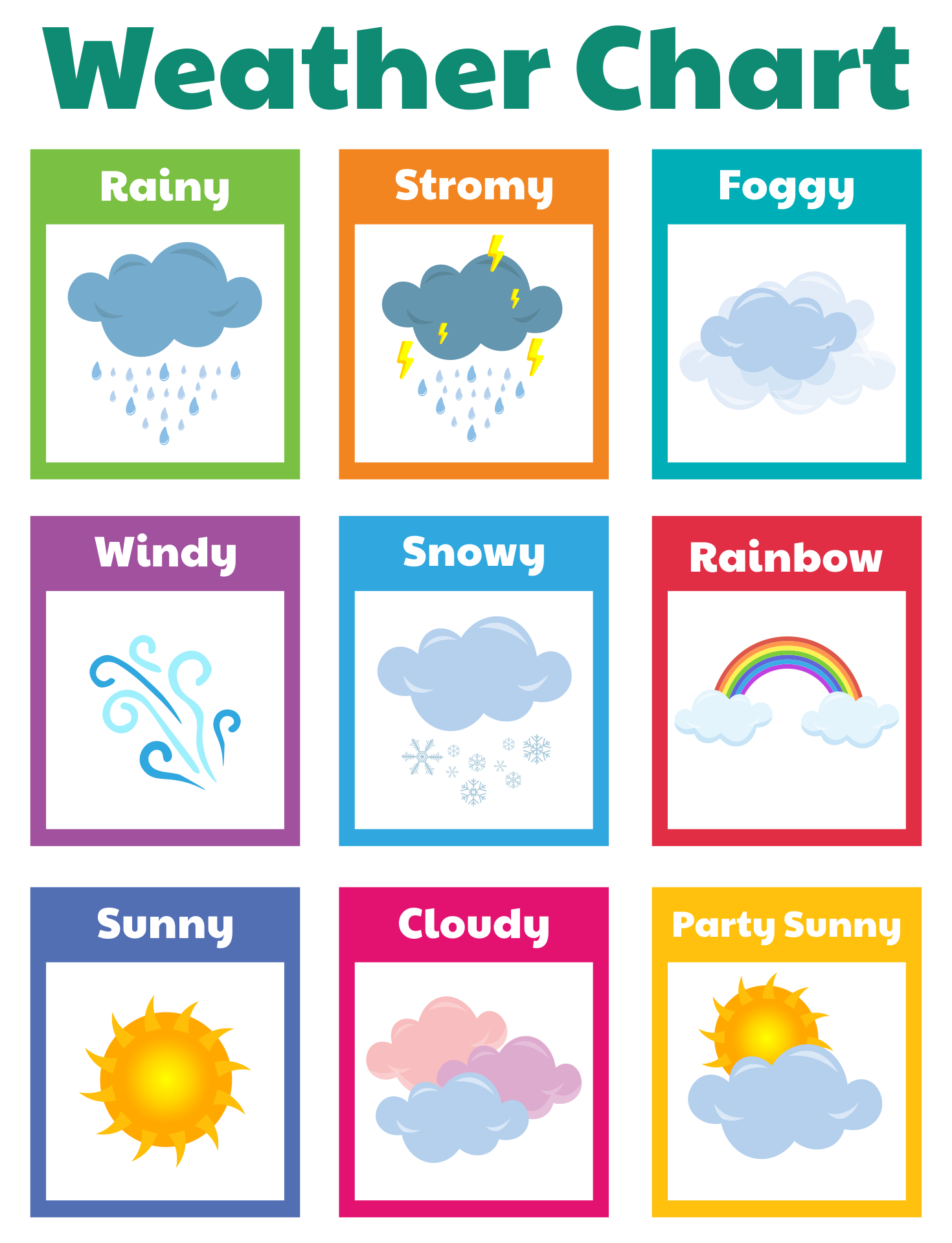 Free Printable Weather Chart Preschool Free Printable Weather Chart Preschool