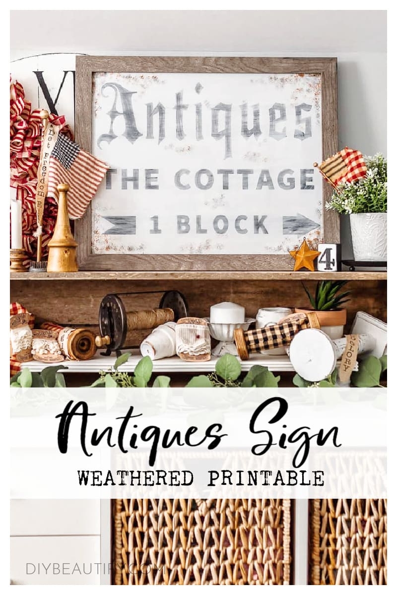 Weathered Antique DIY Sign From A Printed Poster DIY Beautify Creating Beauty At Home