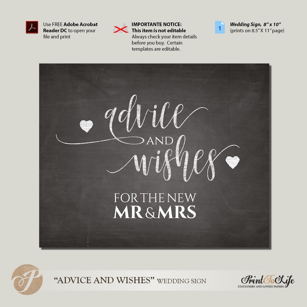 Wedding Advice Sign Well Wishes Sign Guest Book Sign Printable Wedding Advice Sign Well Wishes Sign Guest Book Sign Printable