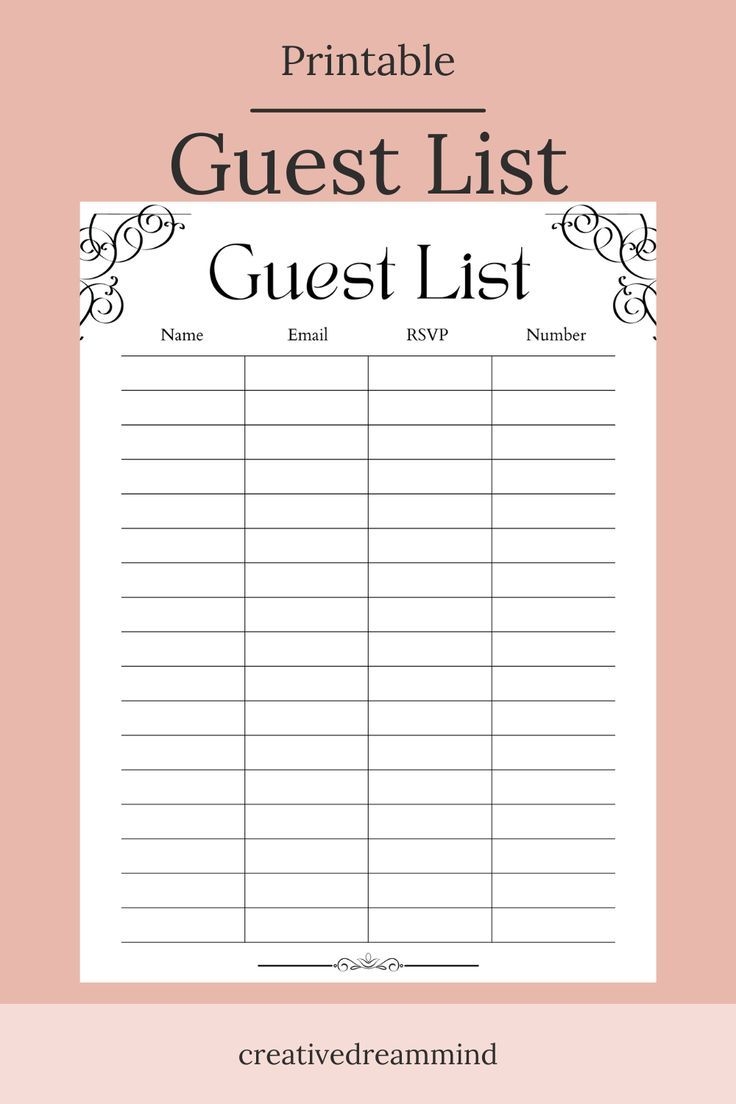 Printable Wedding Guest Book Sheets