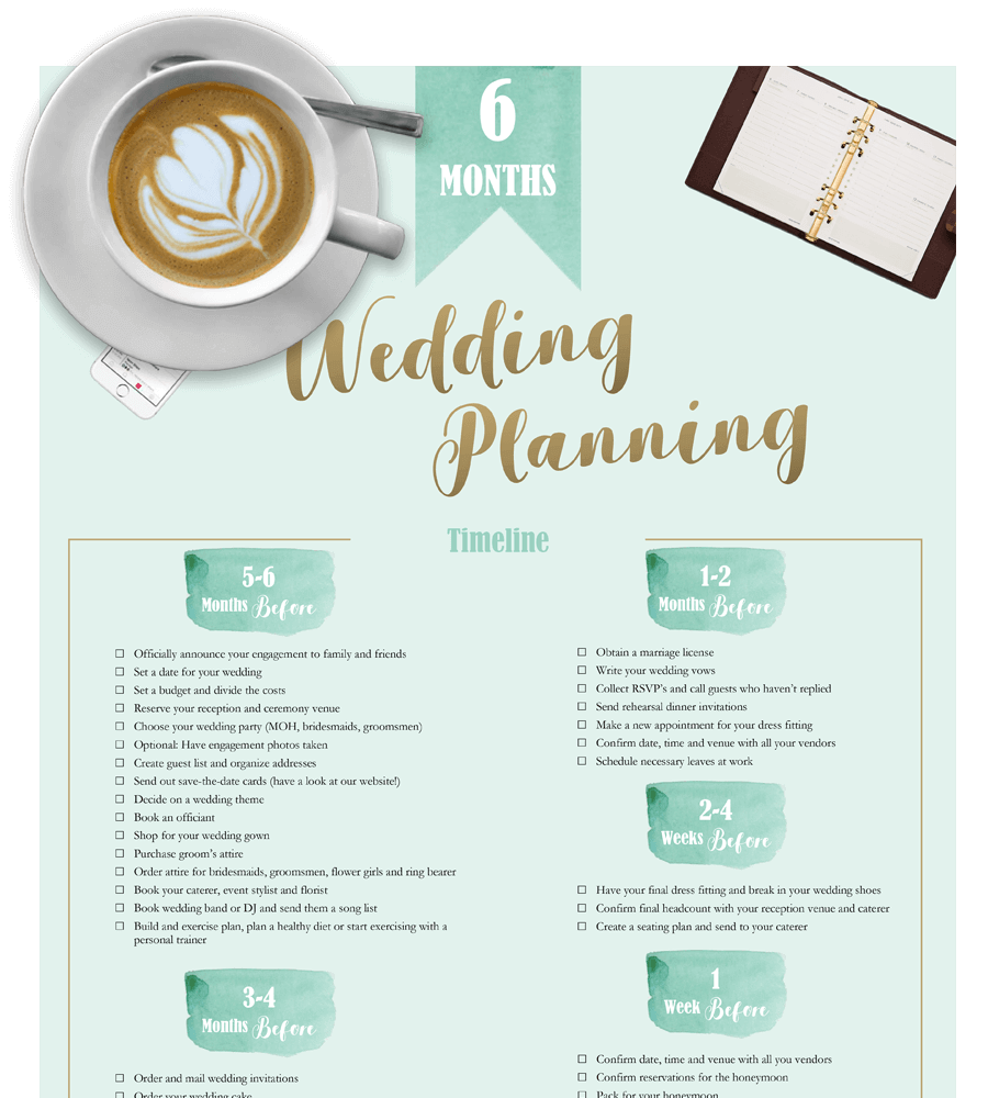 Free Printable 6 Month Wedding Planner Free Printable 6 Month Wedding Planner