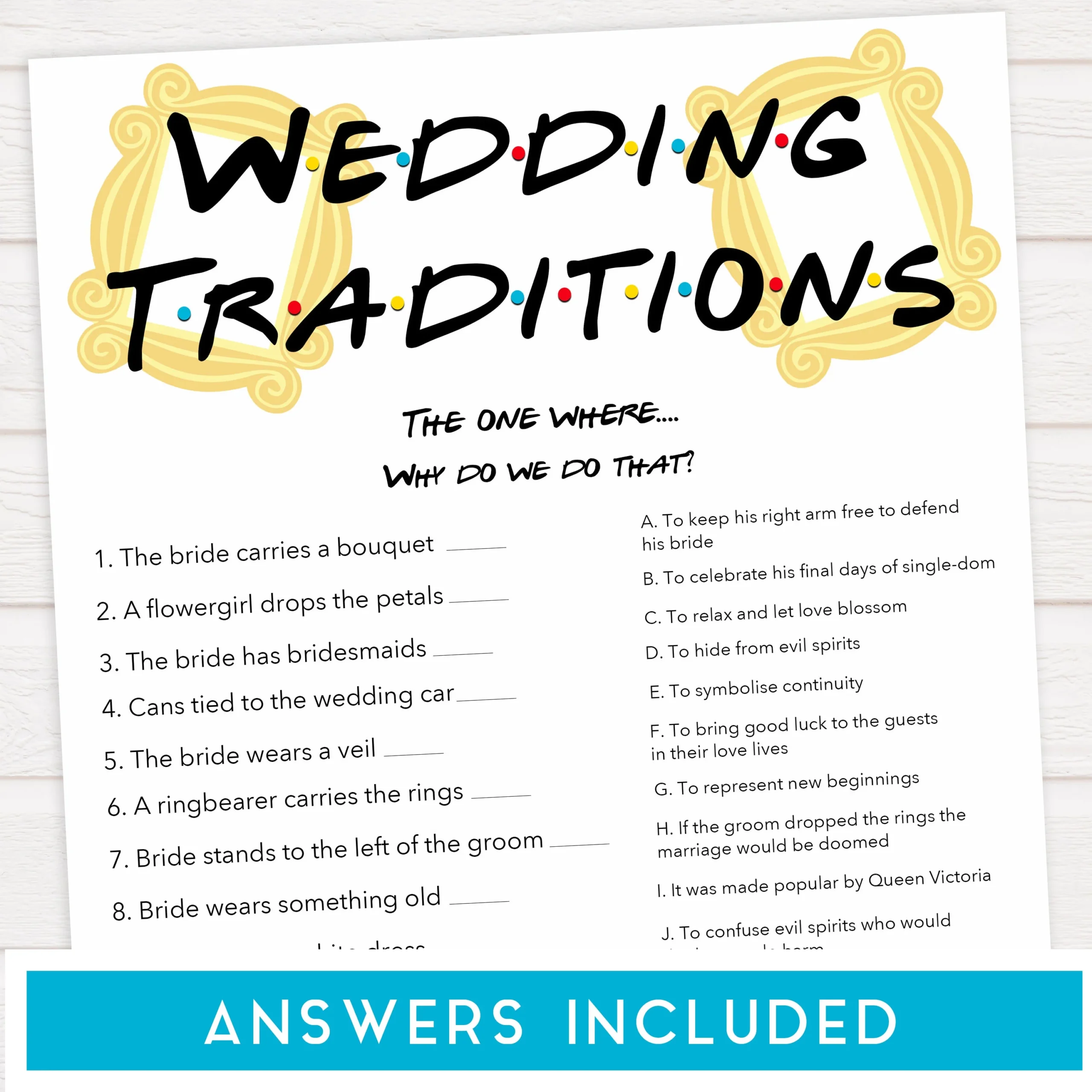 Printable Bride & Groom Trivia