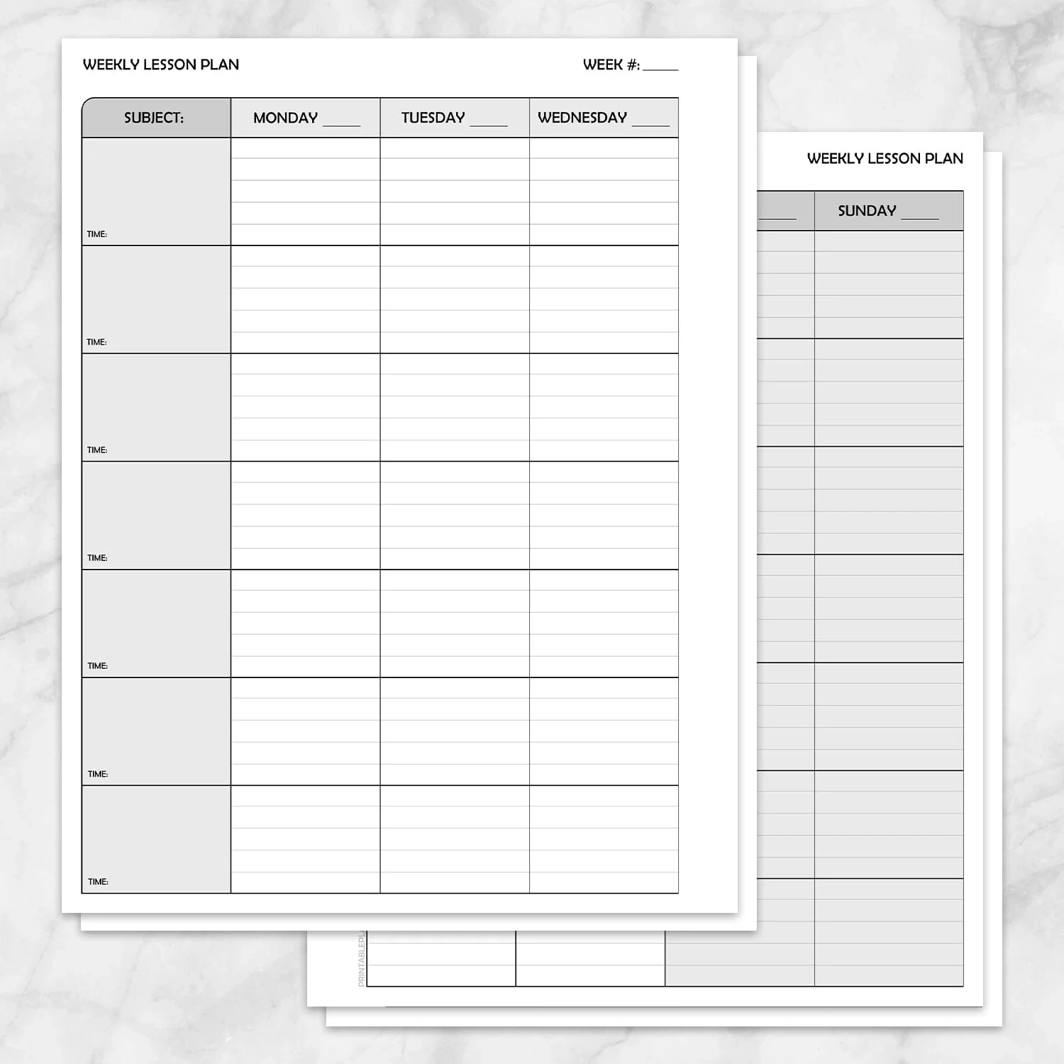 Weekly Teacher Planner Printable Weekly Teacher Planner Printable