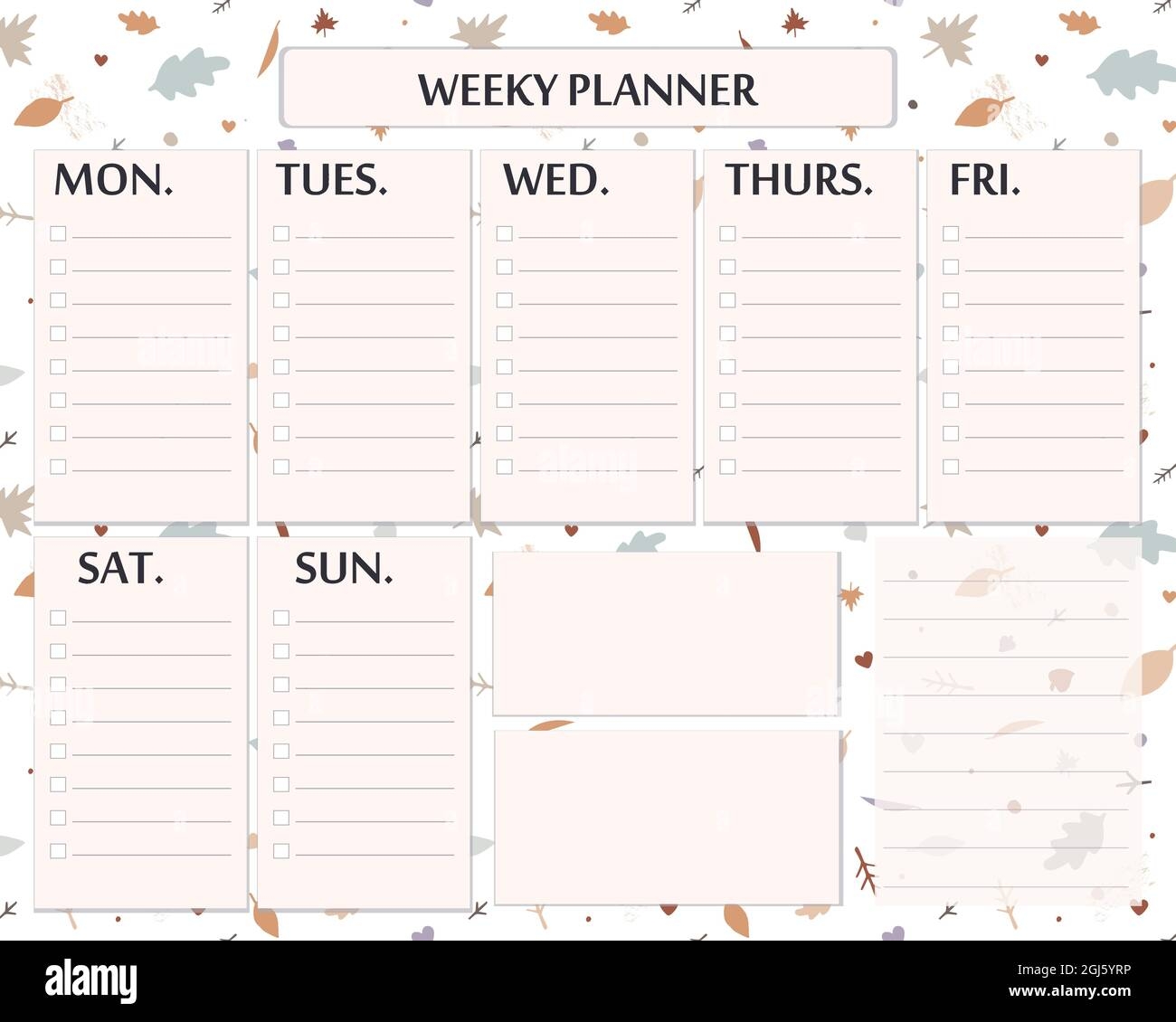 Weekly Planner Printable Pretty Background Pattern