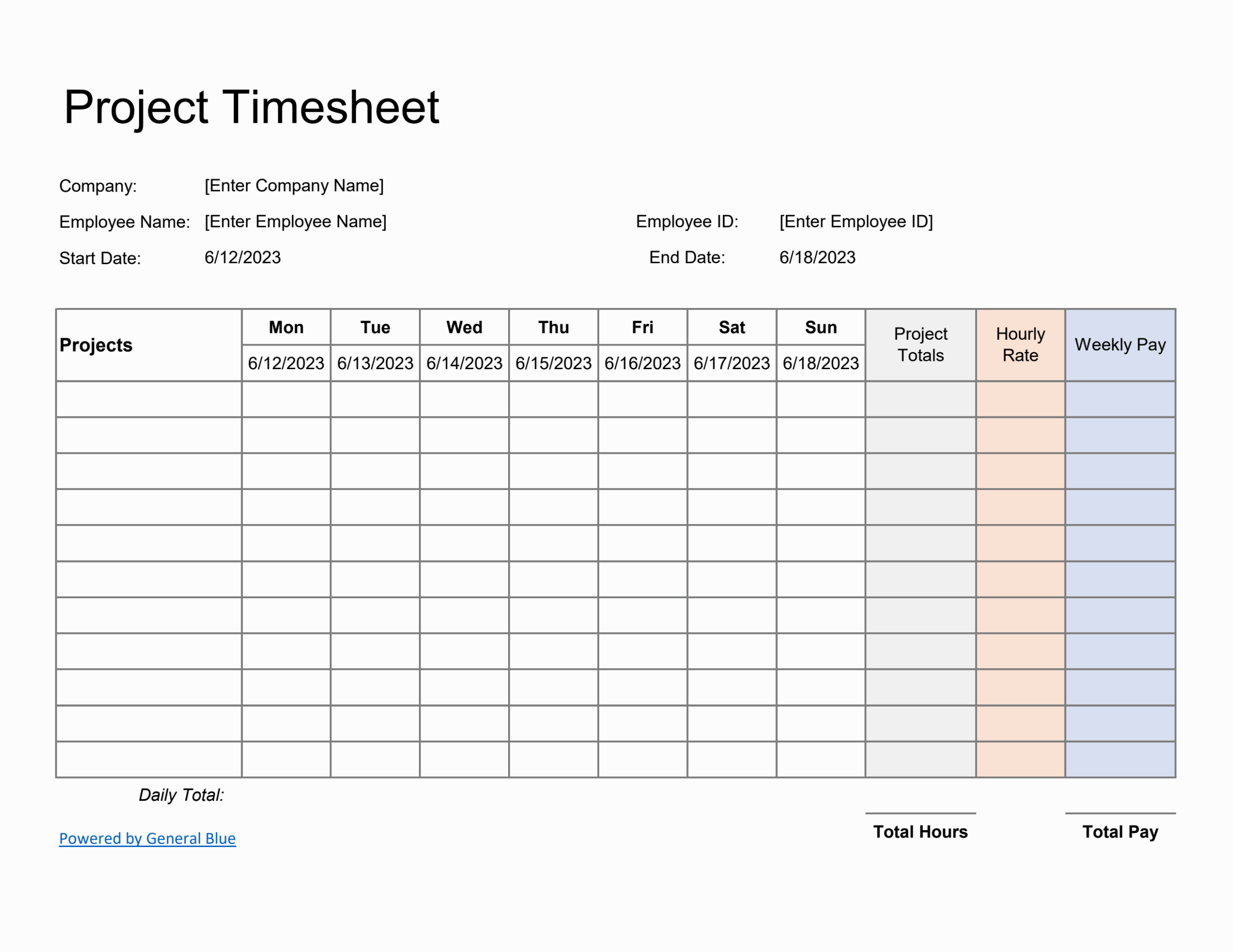 weekly timesheet templates