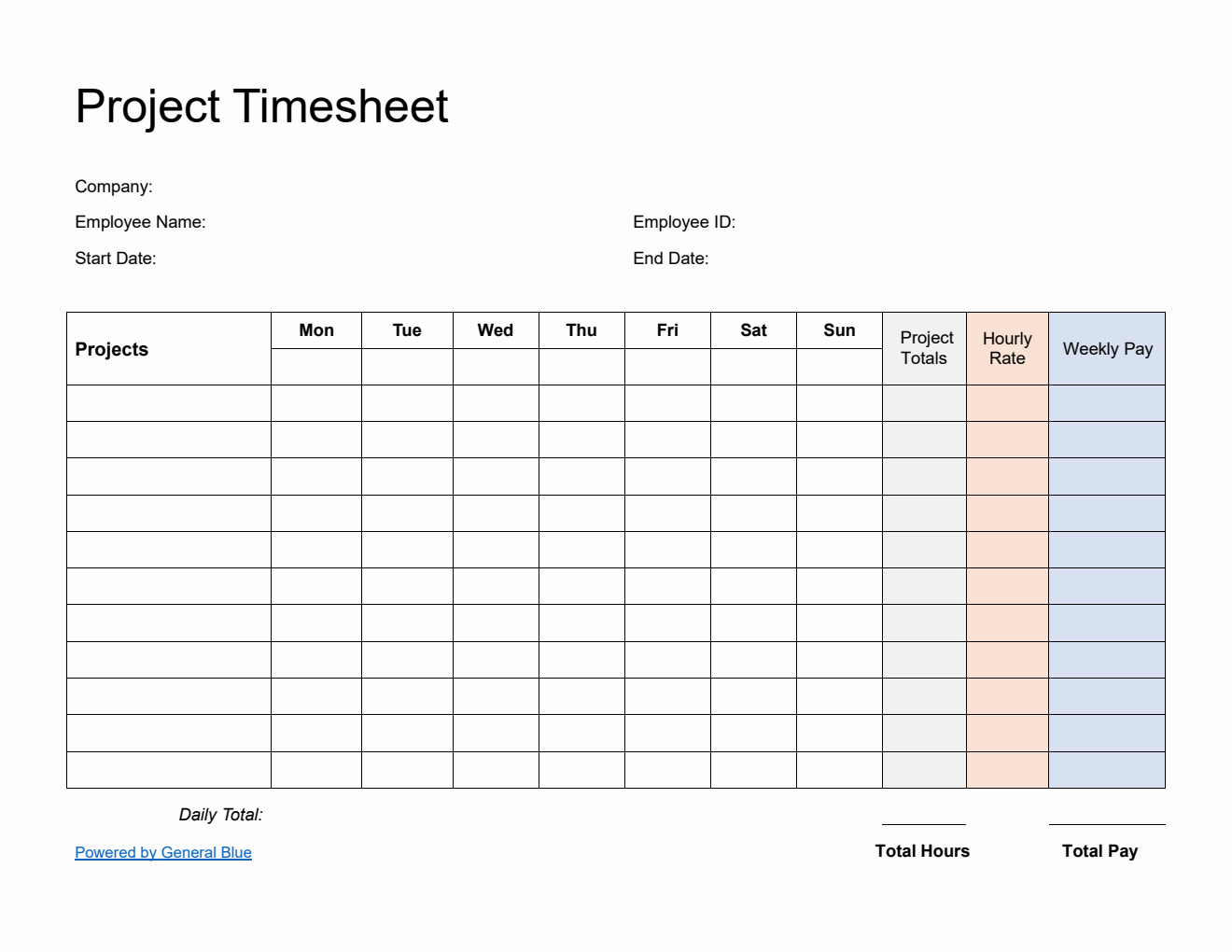 Free Printable Time Sheets Excel
