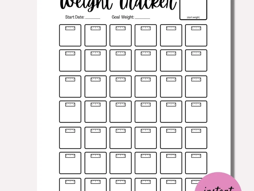 Weight Loss Tracker Journal Printable Weight Loss Chart Weight