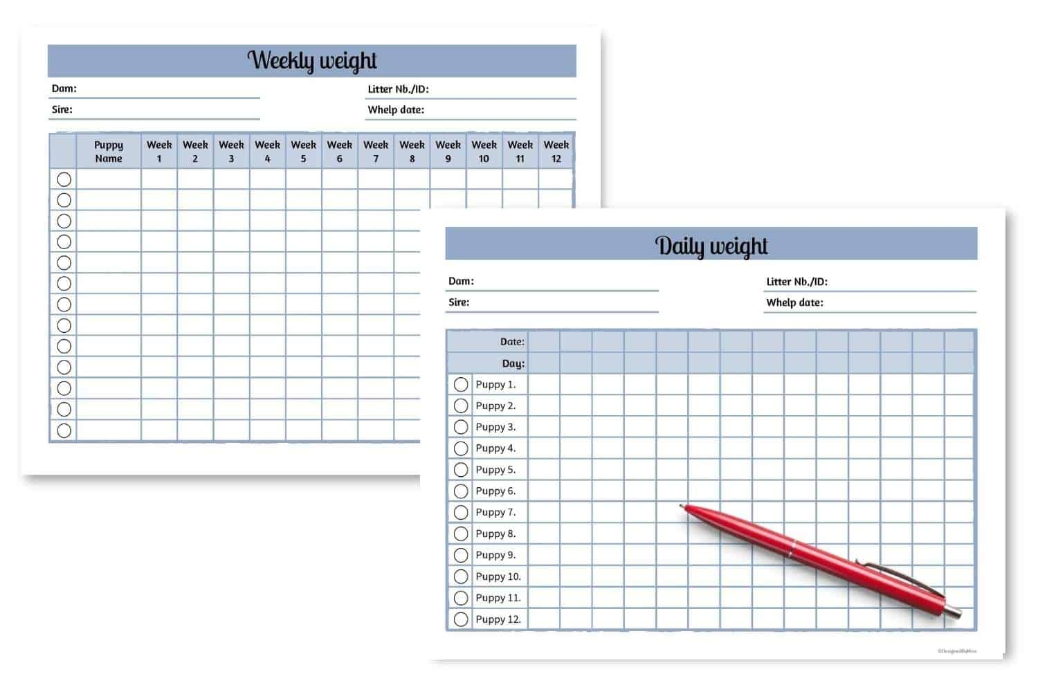 Free Printable Record Of Litter Charts Free Printable Record Of Litter Charts