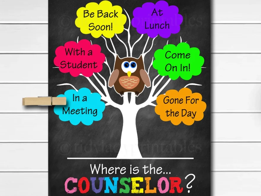Where Is The Counselor Door Sign TidyLady Printables