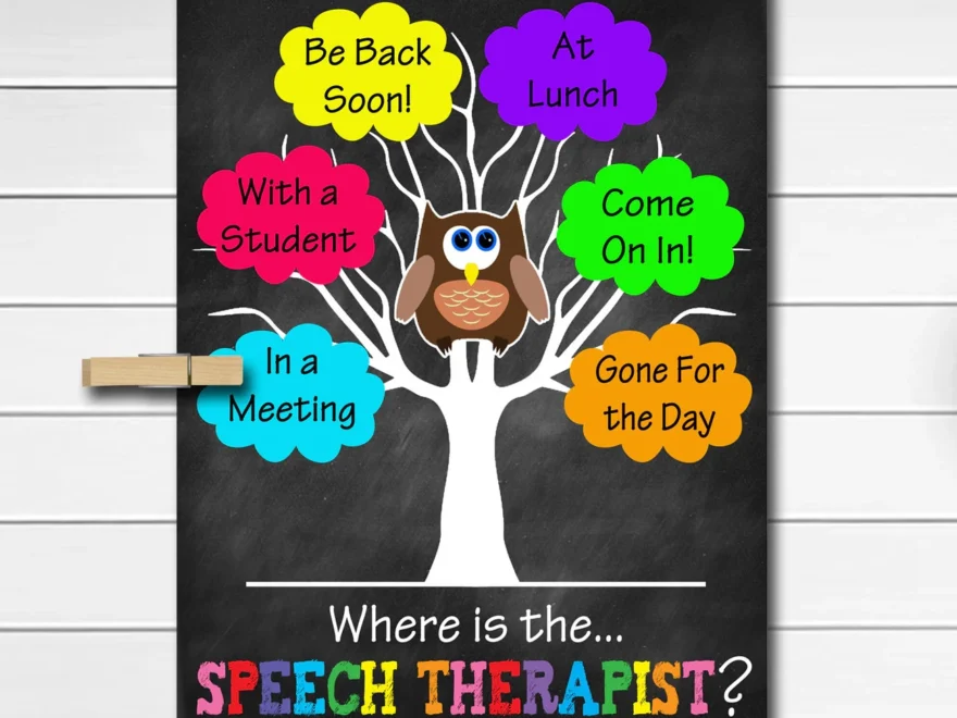 Where Is The Speech Therapist Door Sign TidyLady Printables