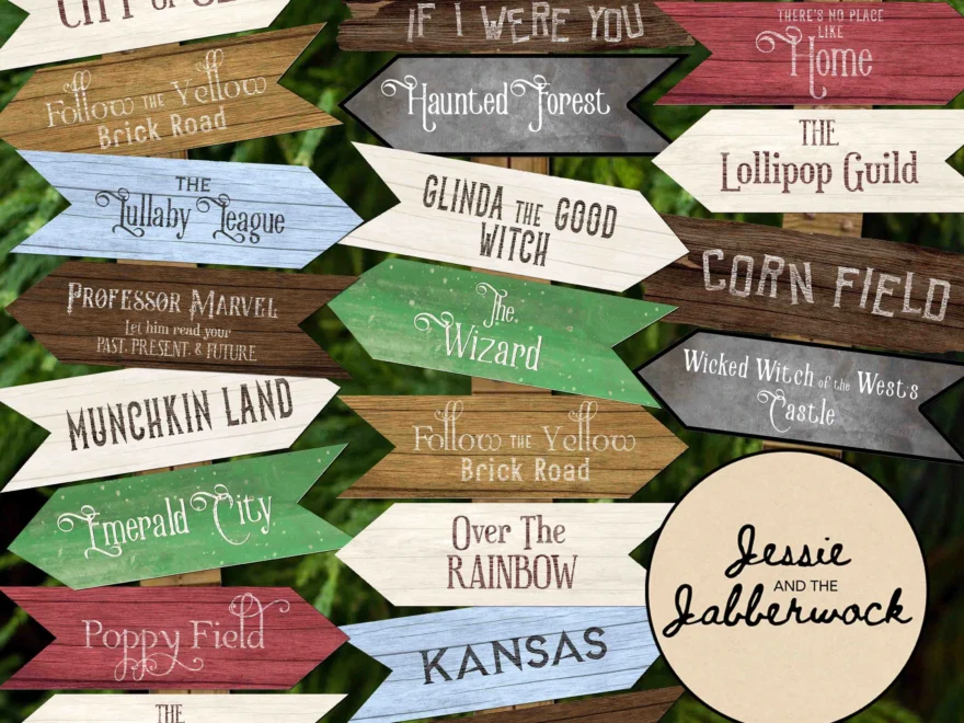Wizard Of Oz Directional Signs Party Pack Printable Follow The