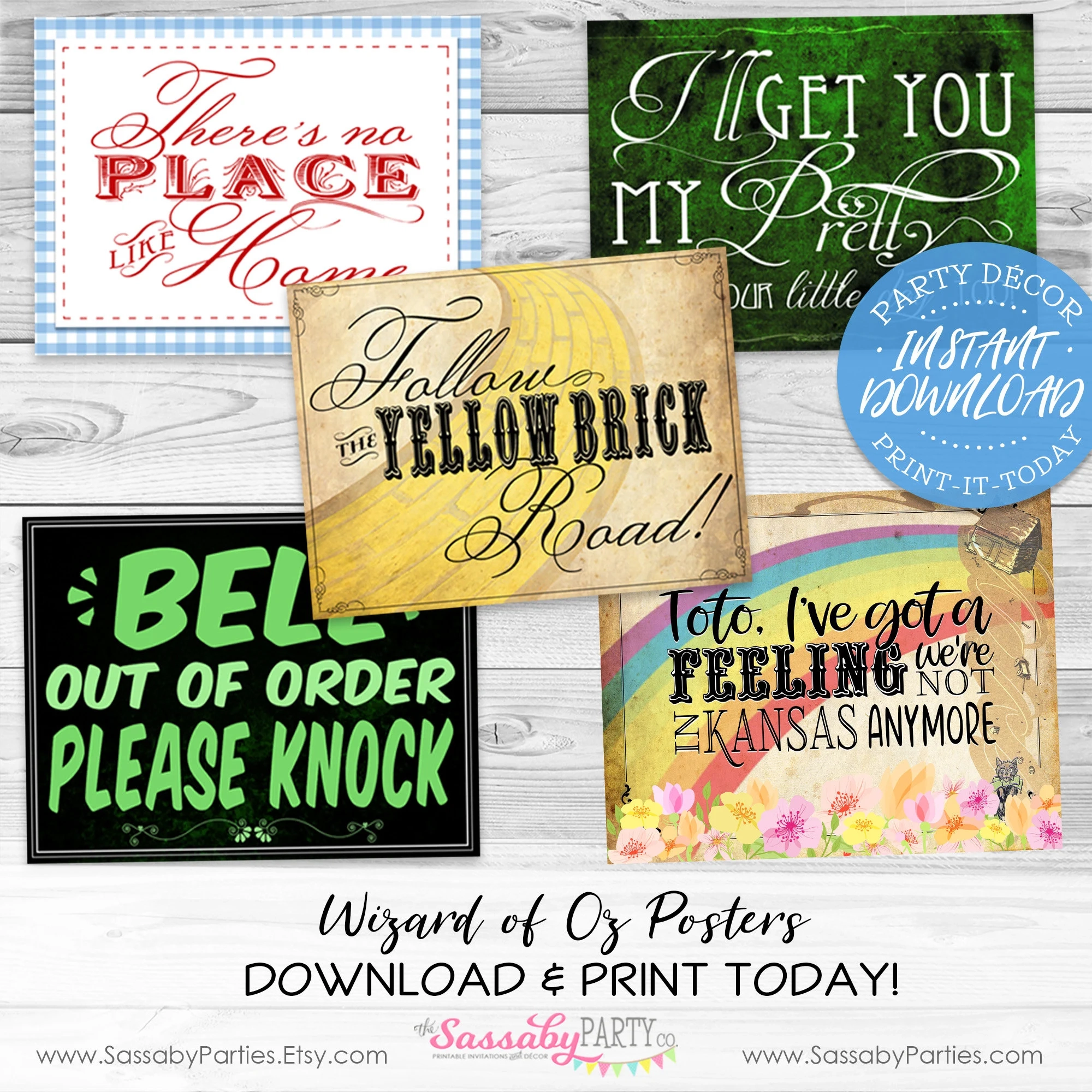 Wizard Of Oz Printable Quote Posters decoration INSTANT DOWNLOAD Wizard Of Oz Printable Quote Posters decoration INSTANT DOWNLOAD