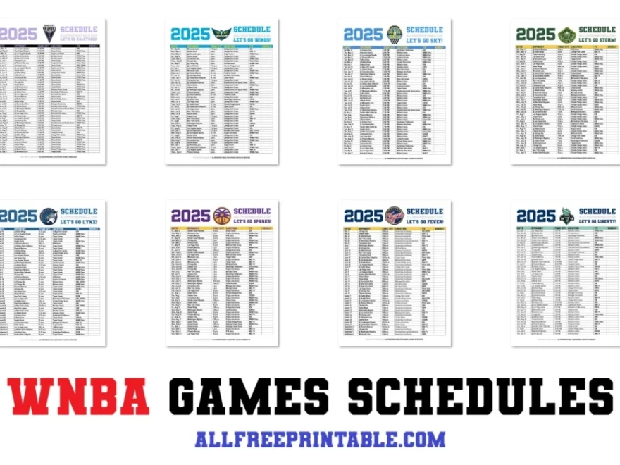 WNBA Games Schedules Free Printable