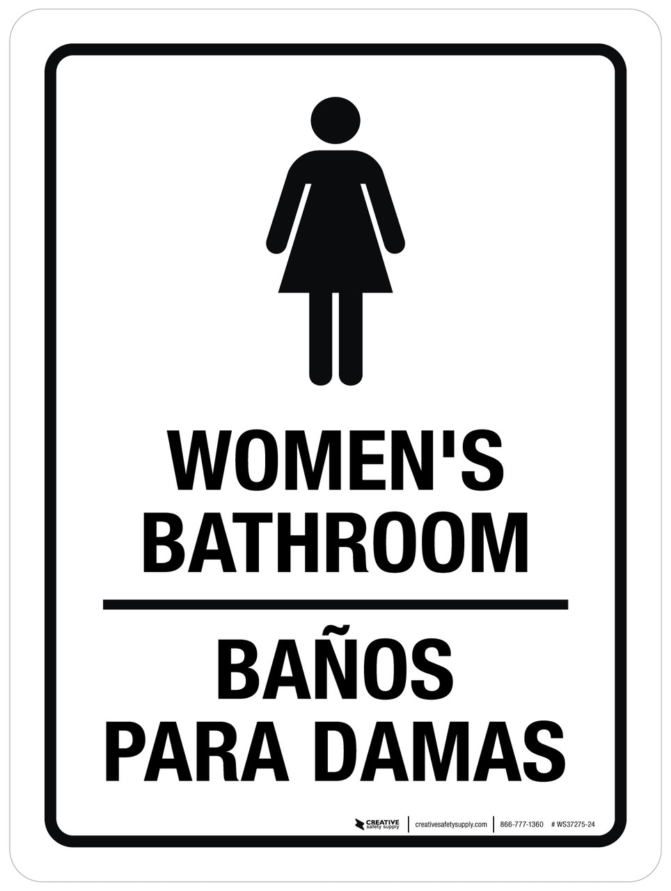 Bathroom Sign English Spanish Printable