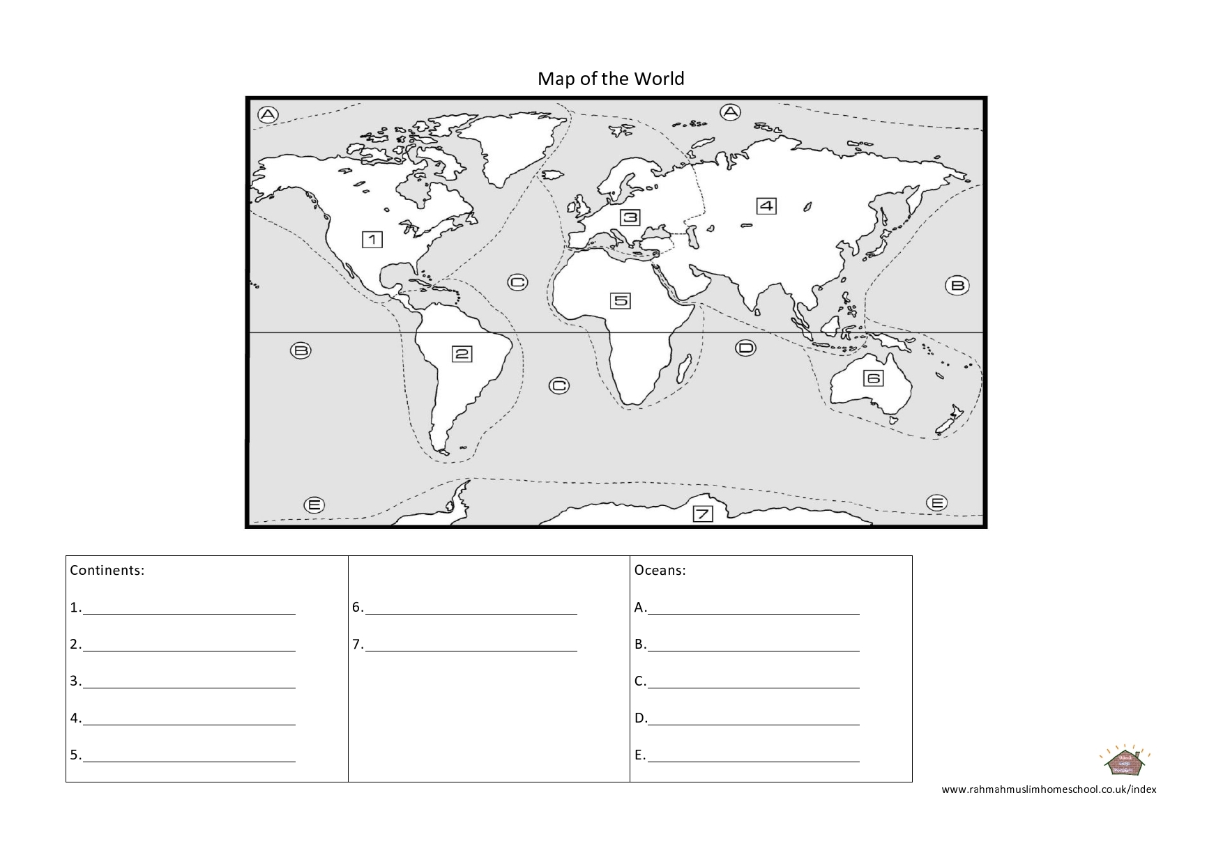 Printable Continents And Oceans Quiz Printable Continents And Oceans Quiz