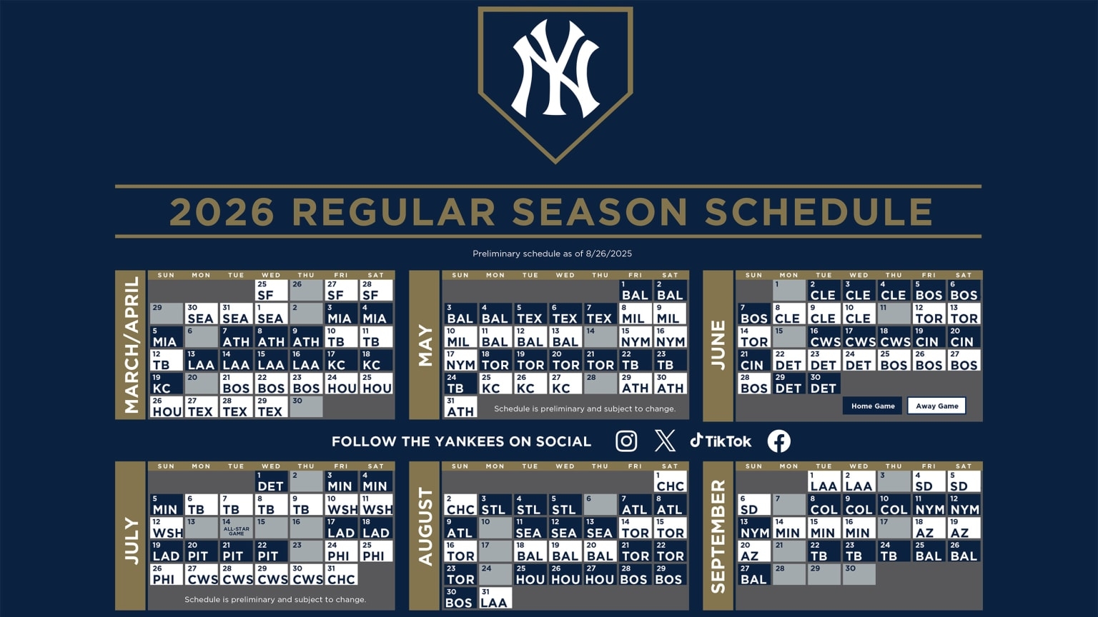 Yankees Printable Schedule New York Yankees