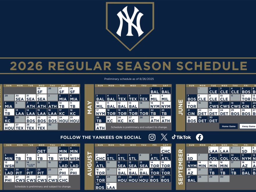 Yankees Printable Schedule New York Yankees
